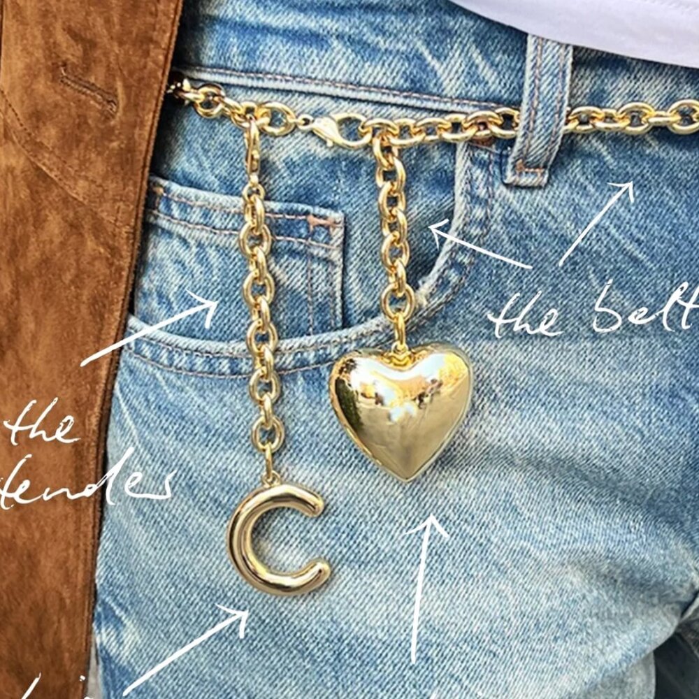 Roxanne Assoulin The Cable Chain Belt Extender with Puffy Heart - Picture 1 of 4